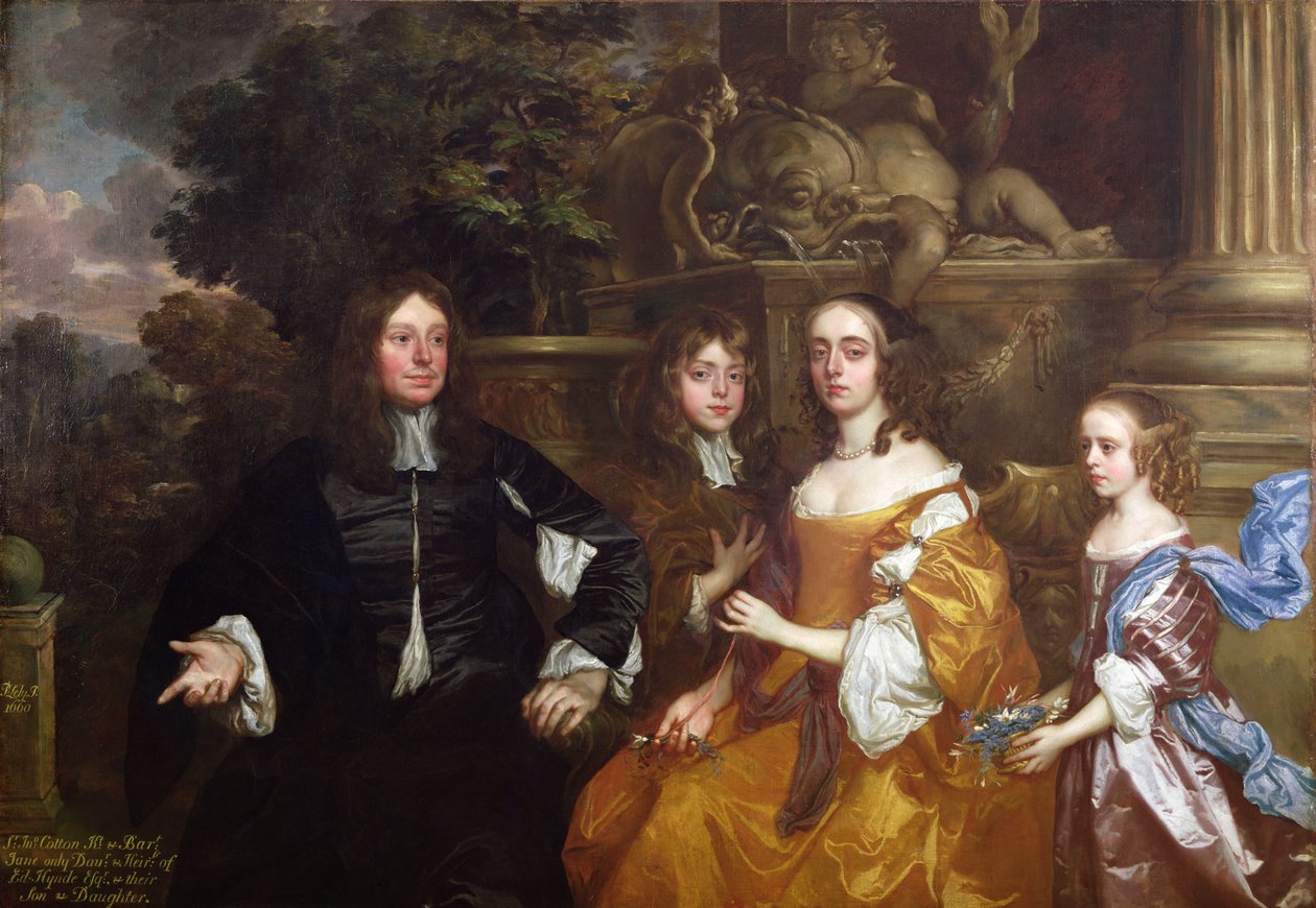 Sir John Cotton og hans familie af Peter Lely