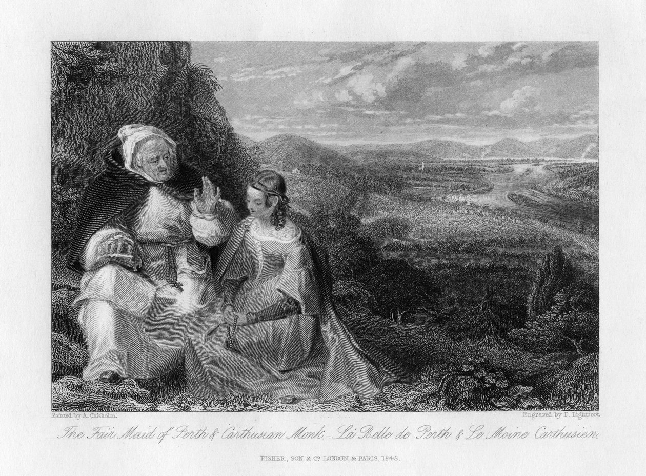 The Fair Maid of Perth og Carteusian Munk, 1845 af Peter Lightfoot