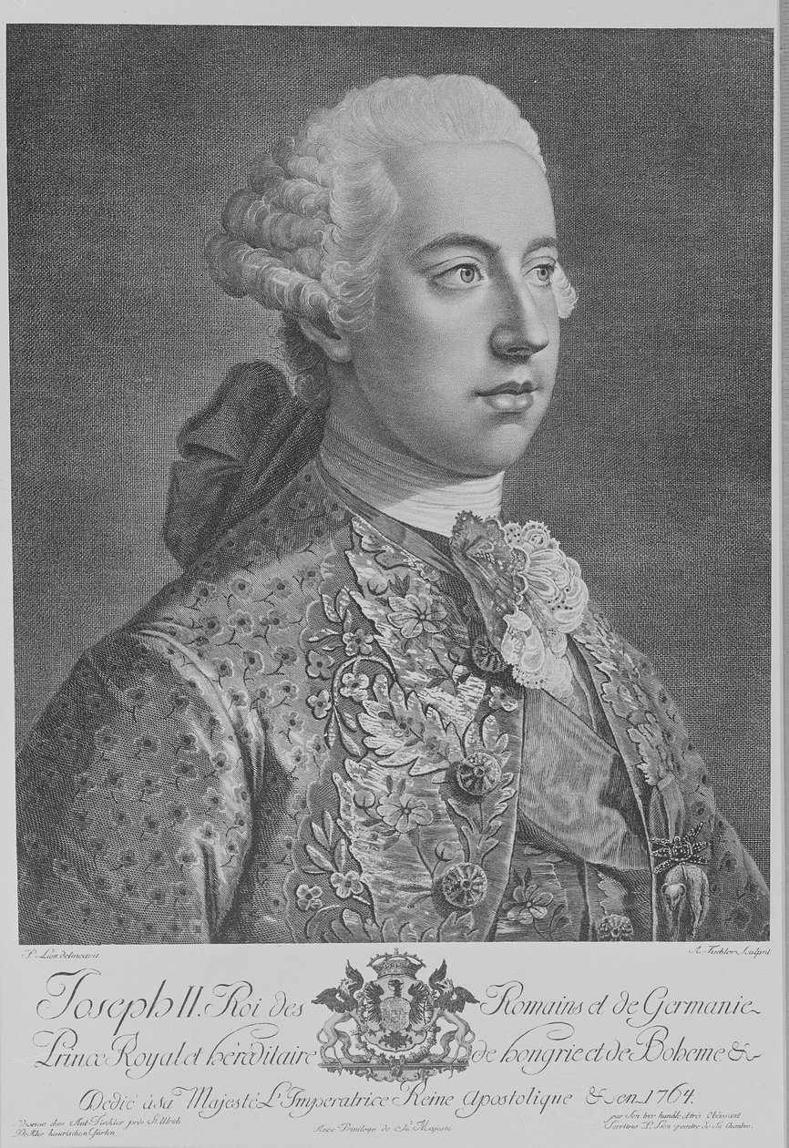 Joseph II, hellig romersk kejser, graveret af Anton Tischler af Peter Lion