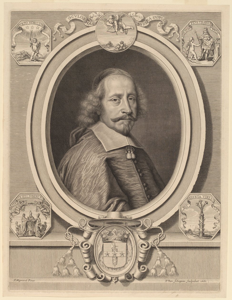 Kardinal Jules Mazarin af Peter Ludwig van Schuppen after Pierre Mignard I