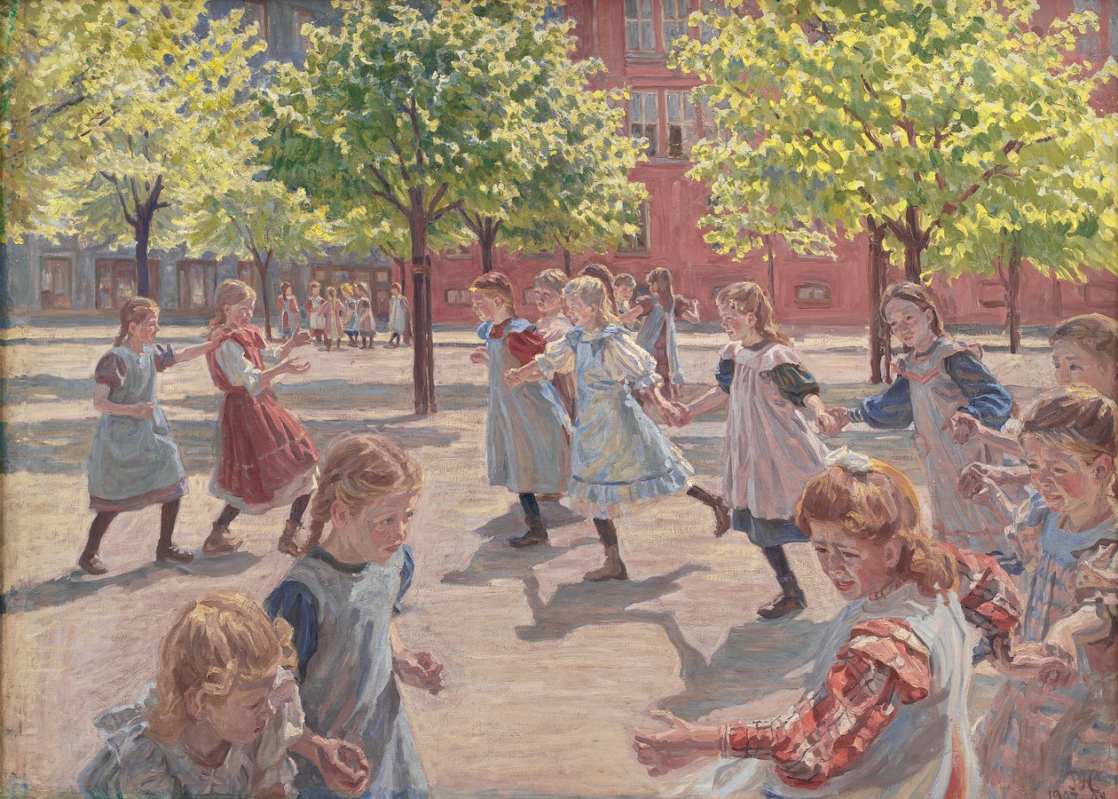 Legende børn, Enghave Plads, 1907-08 af Peter Marius Hansen