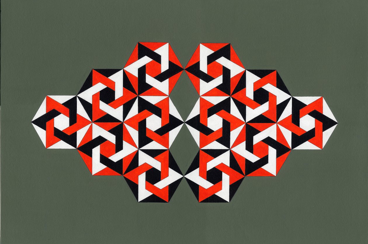 Hexagrammer, 2009 (akryl på lærred) af Peter McClure