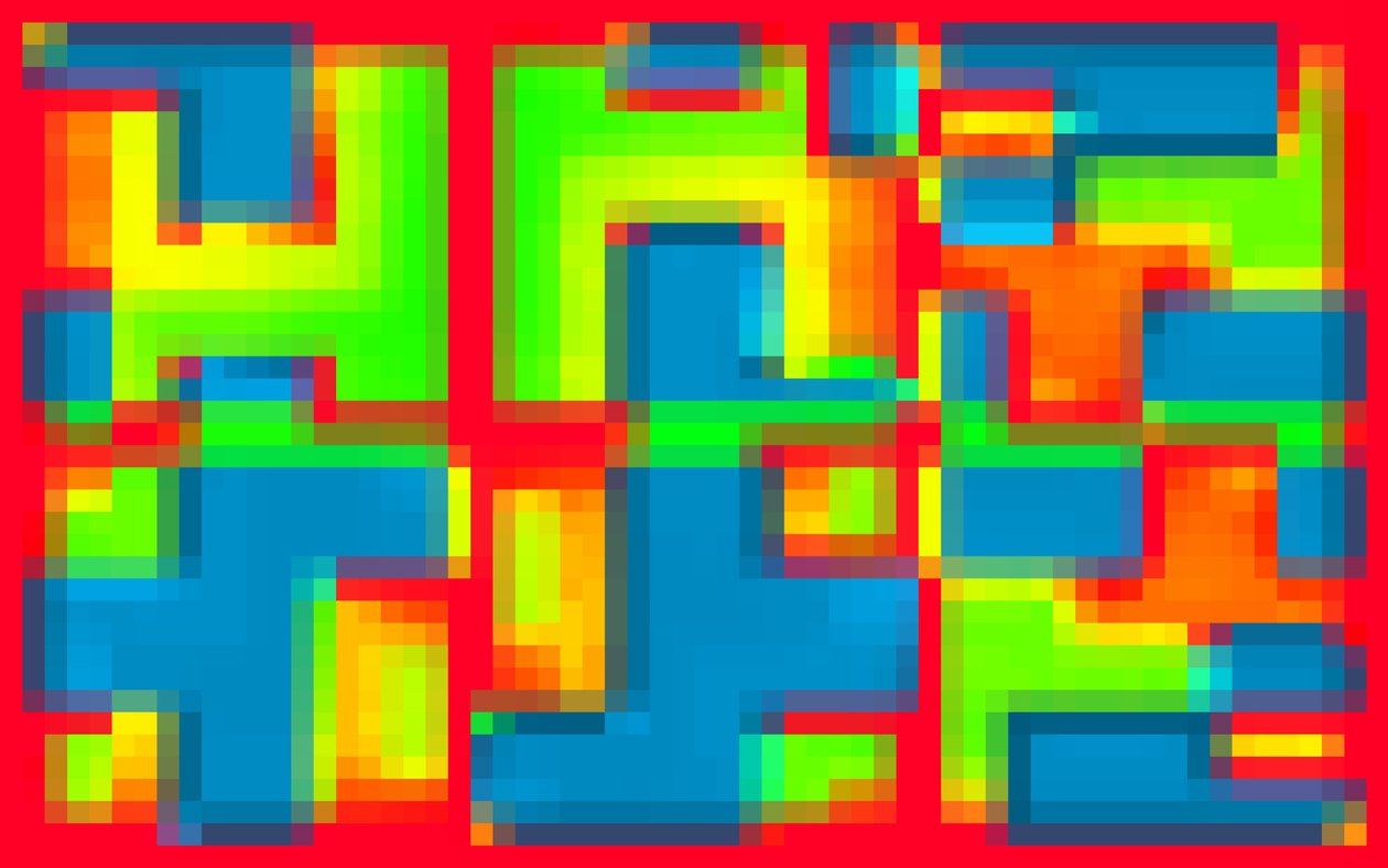 RED BORDELINE, 2014, (digitalt billede) af Peter McClure
