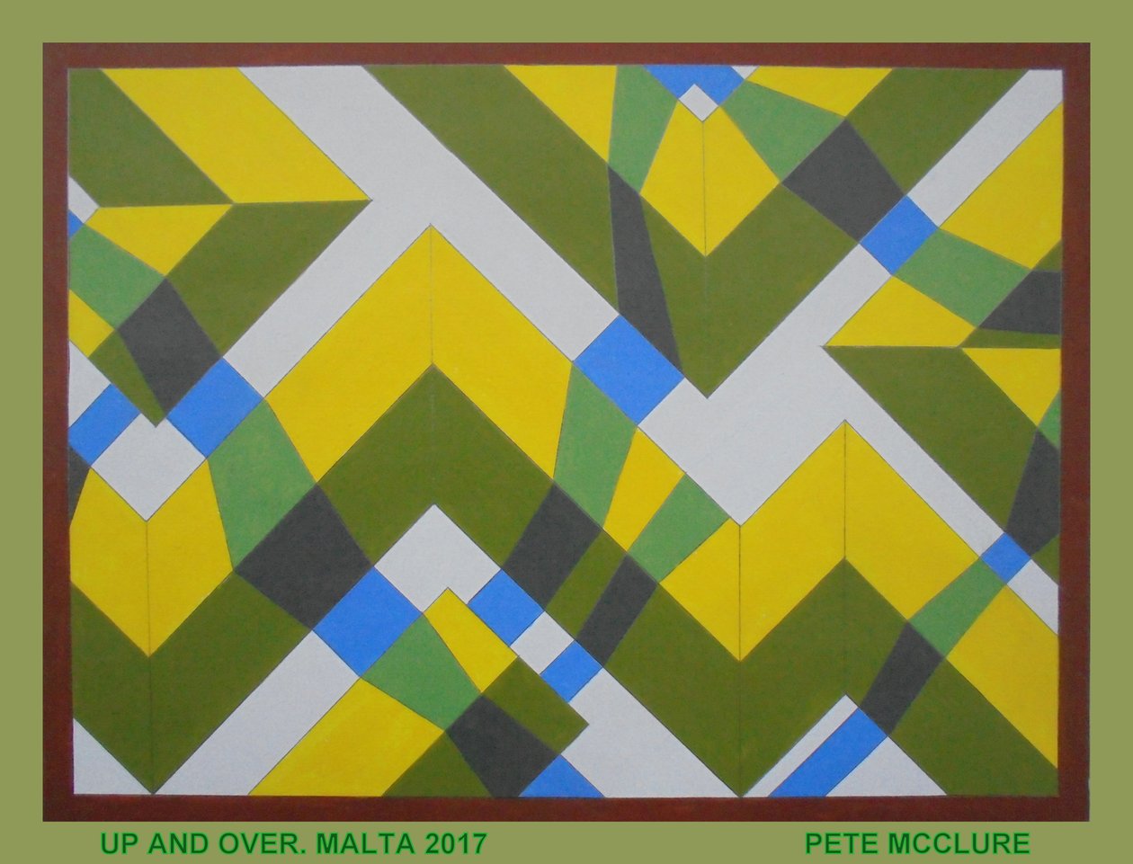 UP AND OVER, 2017, AKRYL PÅ PAPIR af Peter McClure