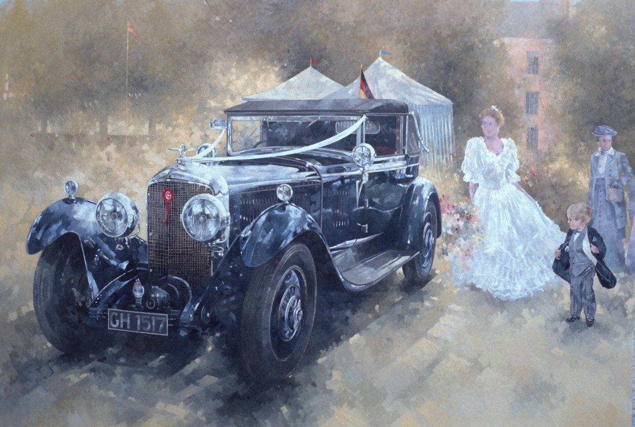Bentley and Bride (olie på lærred) af Peter Miller