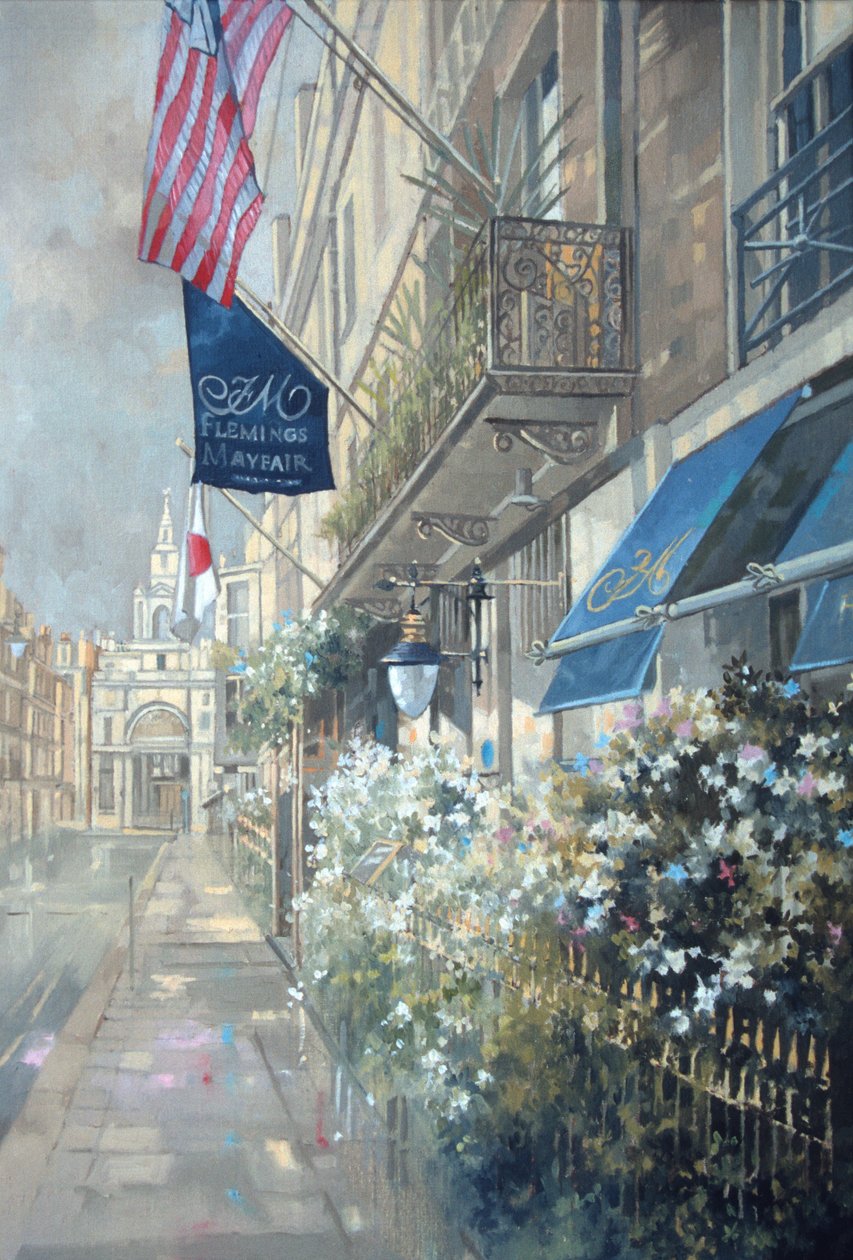 Flemings Hotel, Half Moon Street, London (olie på lærred) af Peter Miller
