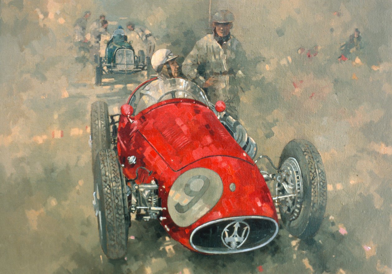 Goodwood 54 Roy Salvadori (olie på lærred) af Peter Miller