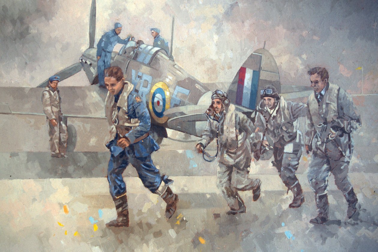 Hurricane Scramble (olie på lærred) af Peter Miller