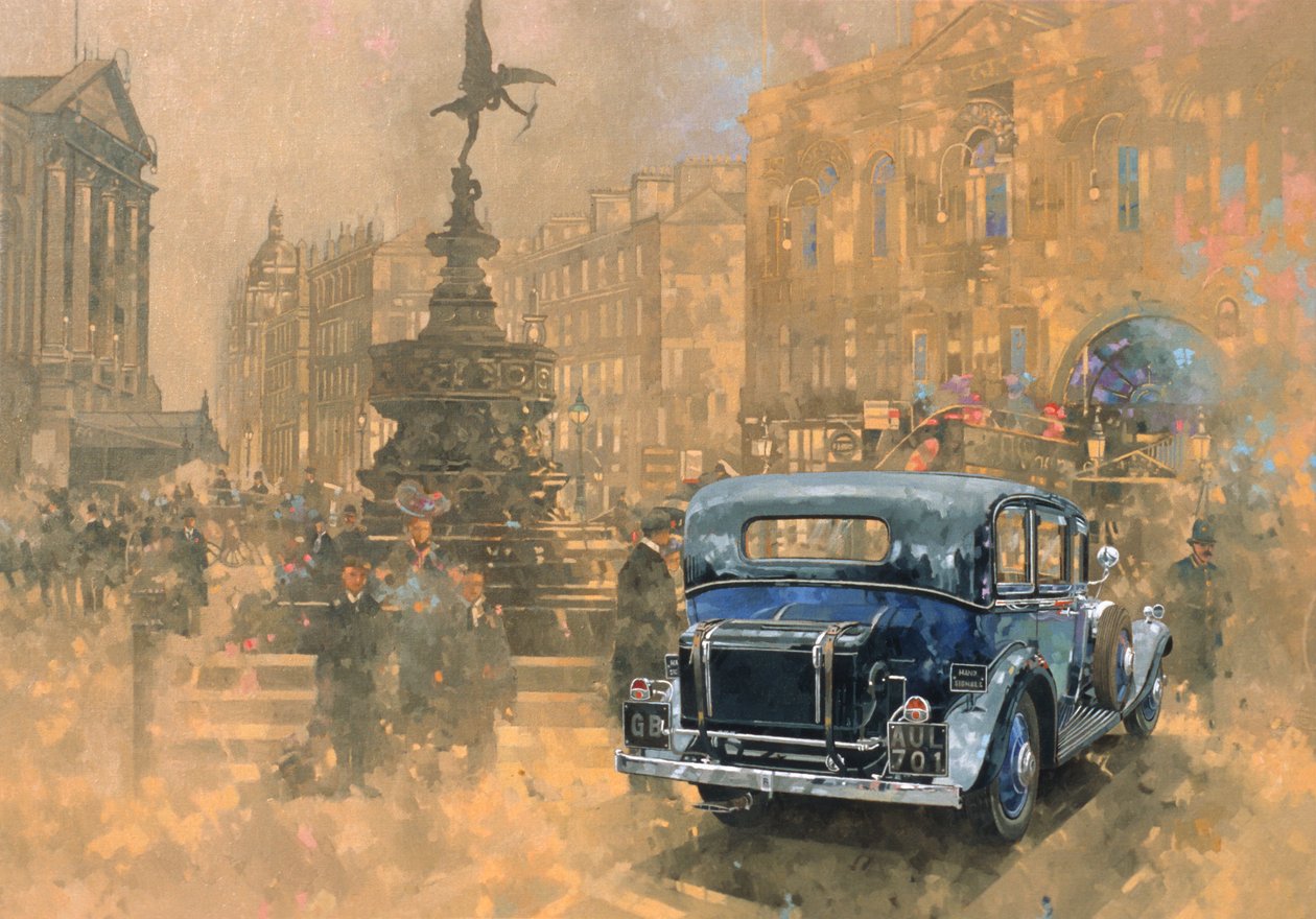 Phantom in Piccadilly (olie på lærred) af Peter Miller