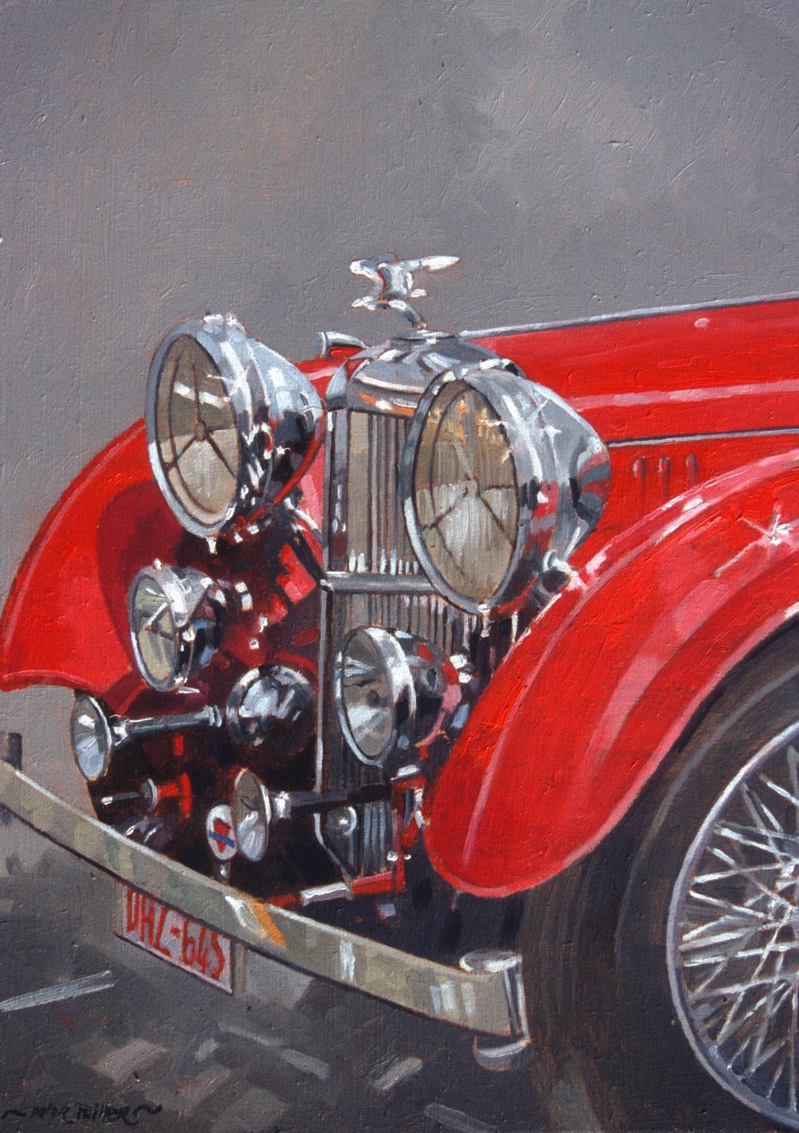 Rød Sp.25 Alvis (olie på lærred) af Peter Miller