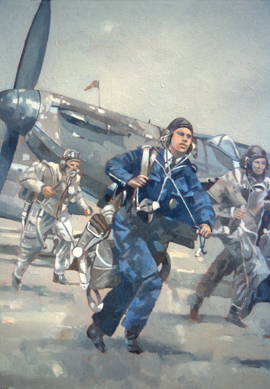 Scramble for the Skies (olie på lærred) af Peter Miller