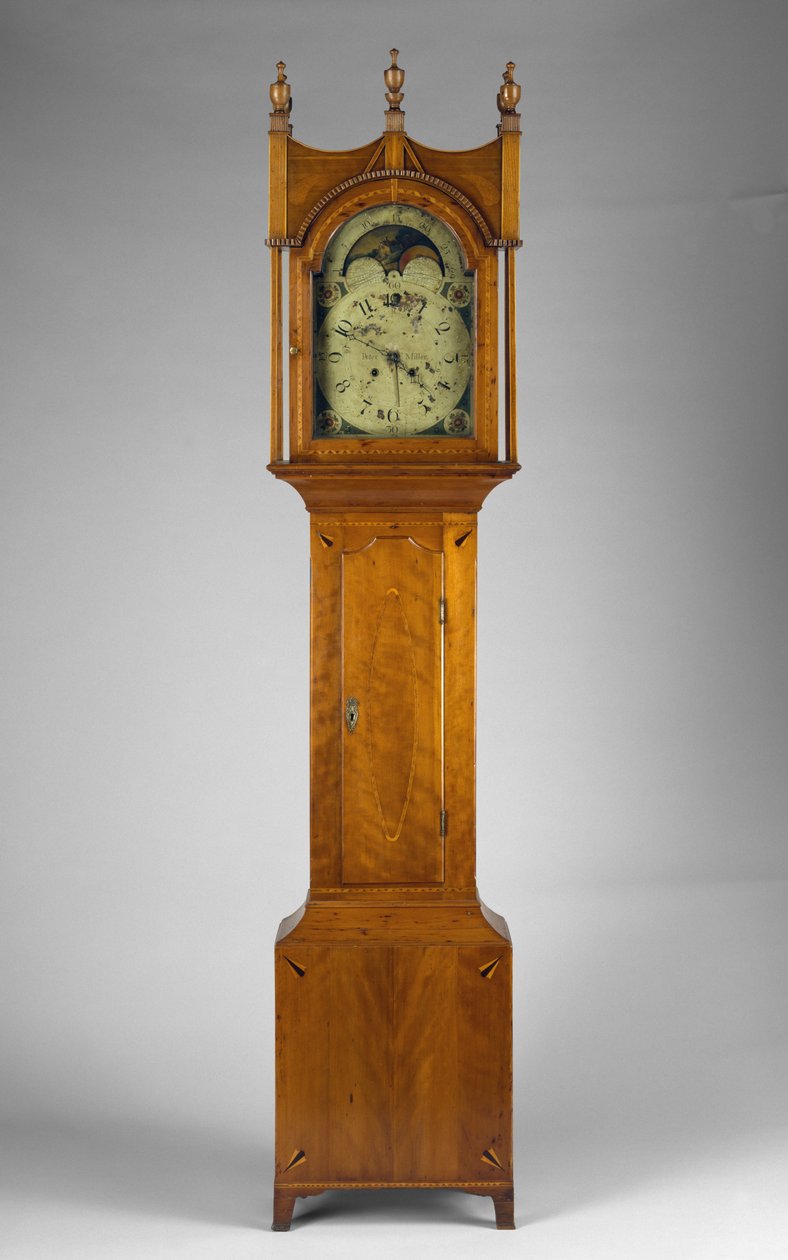 Tall Case Clock, ca. 1815 (ahorn, kirsebær, messing og jern) af Peter Miller