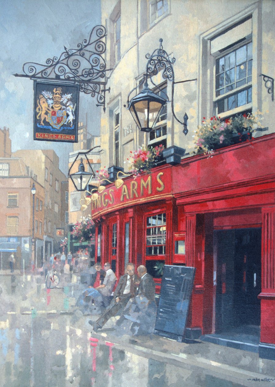 The Kings Arms, Shepherd Market, London (olie på lærred) af Peter Miller