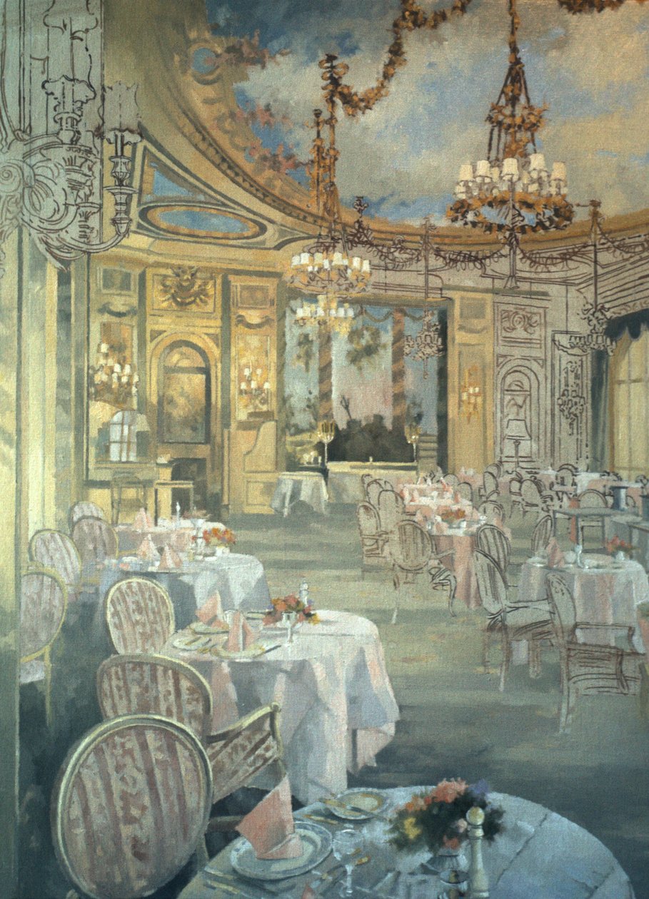 The Ritz Restaurant (olie på lærred) af Peter Miller