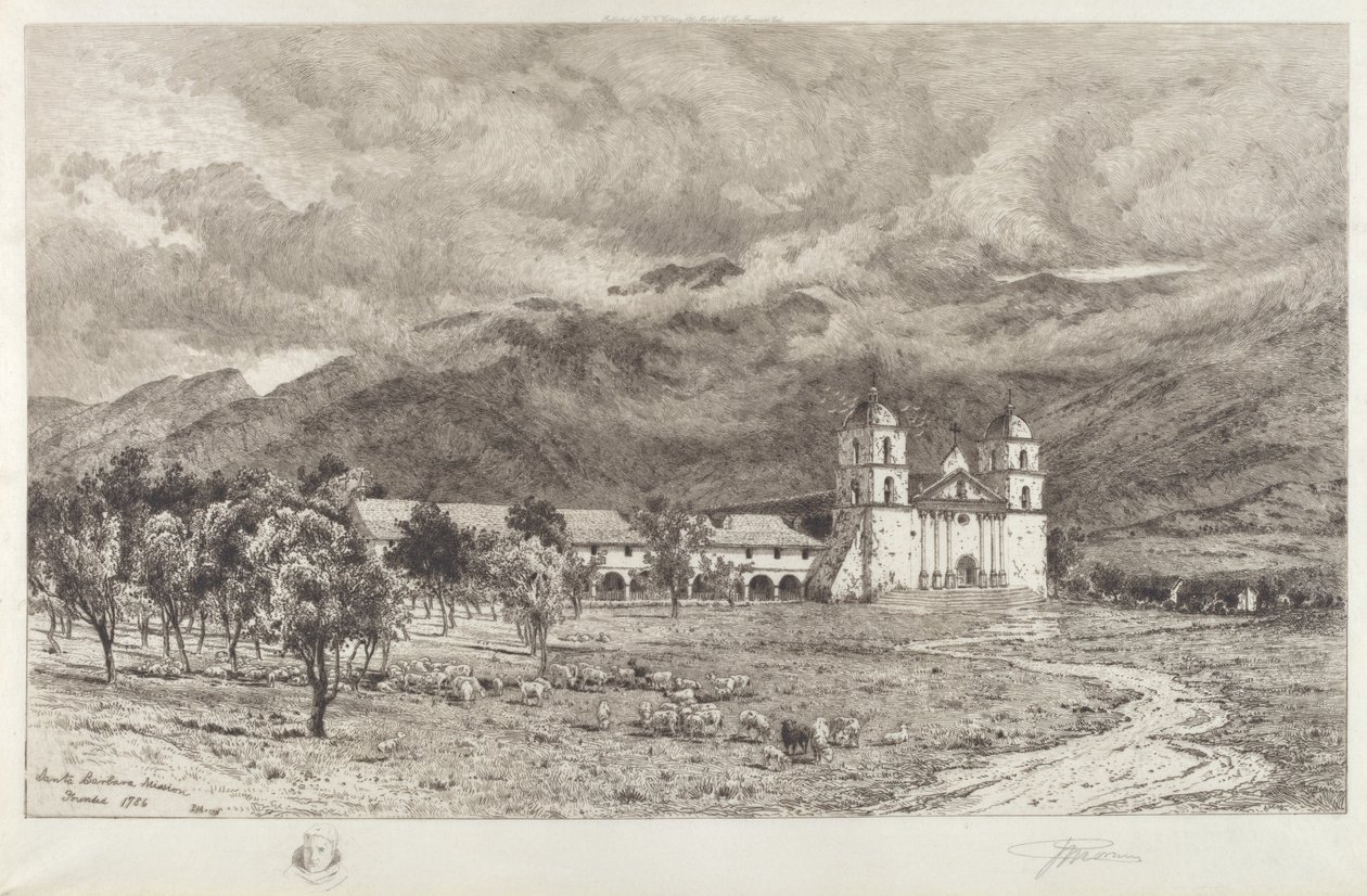 Santa Barbara Mission af Peter Moran
