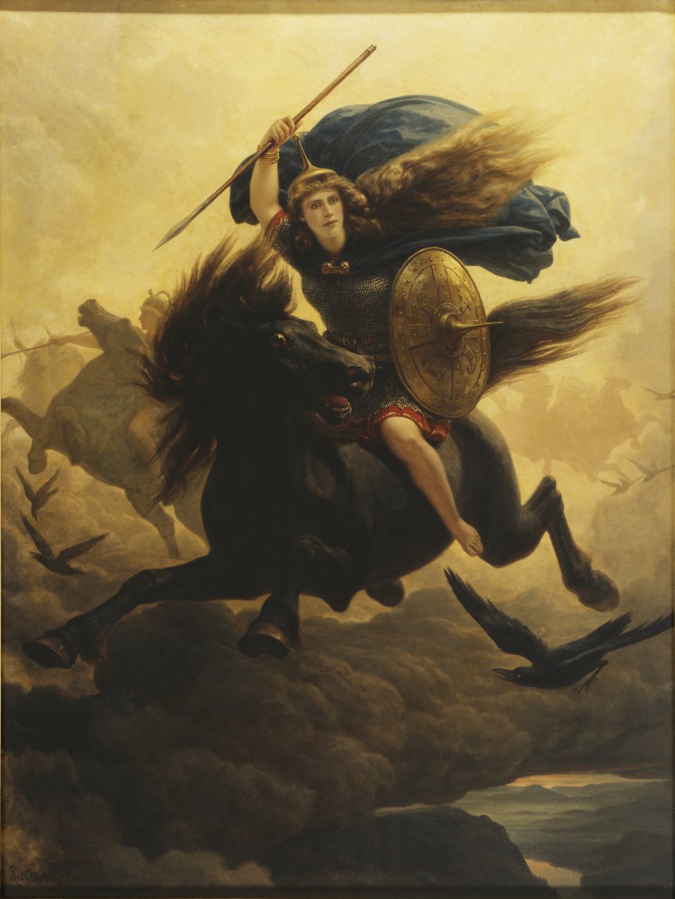 Les valkyries - The Walkueren (Valkyrien), by Arbo, Peter Nicolai (1831-1892). Oil on canvas af Peter Nicolai Arbo