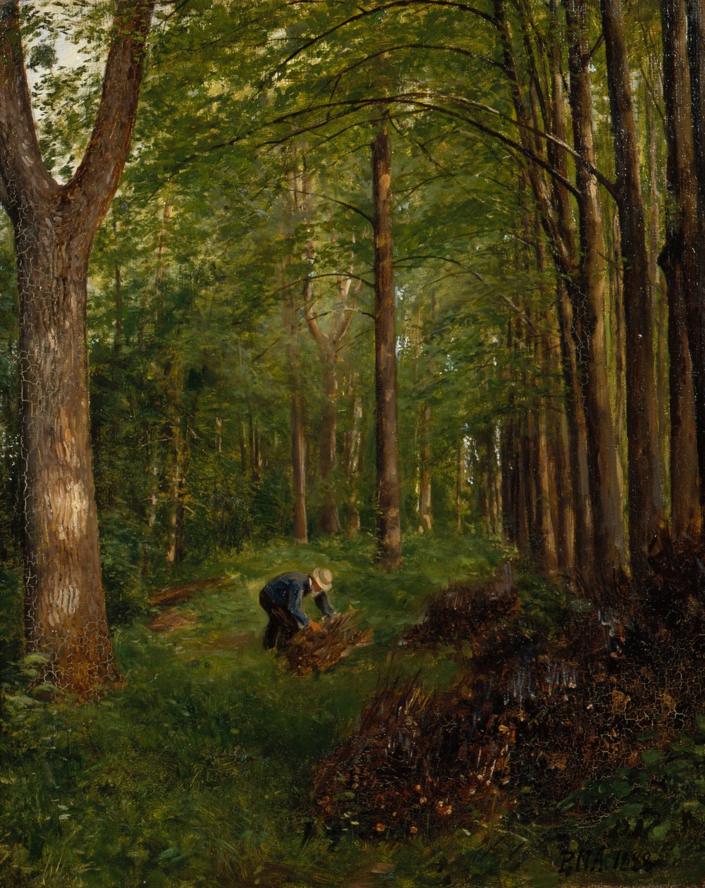 Old popler, section of Gulskov garden af Peter Nicolai Arbo
