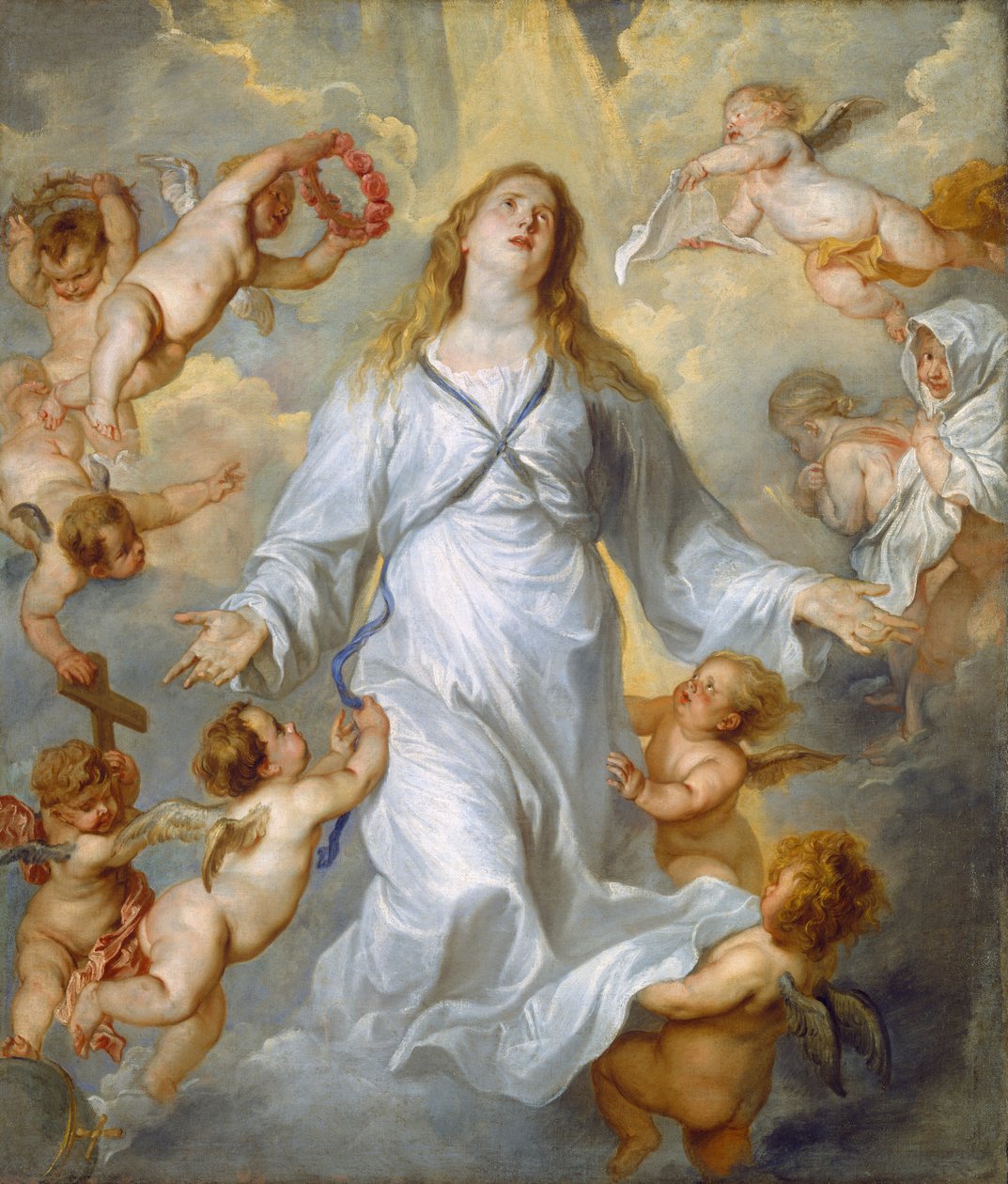 Jomfruen som forbeder af Peter P. & Dyck Anthony Van (1599-1641) Rubens