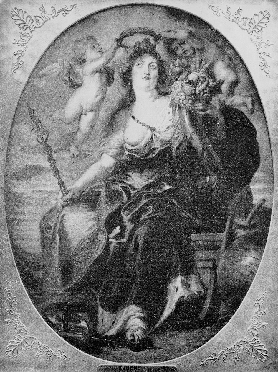 Portræt af Maria af Medici efter et maleri af Peter Paul Rubens (gravering) af Peter Paul (after) Rubens