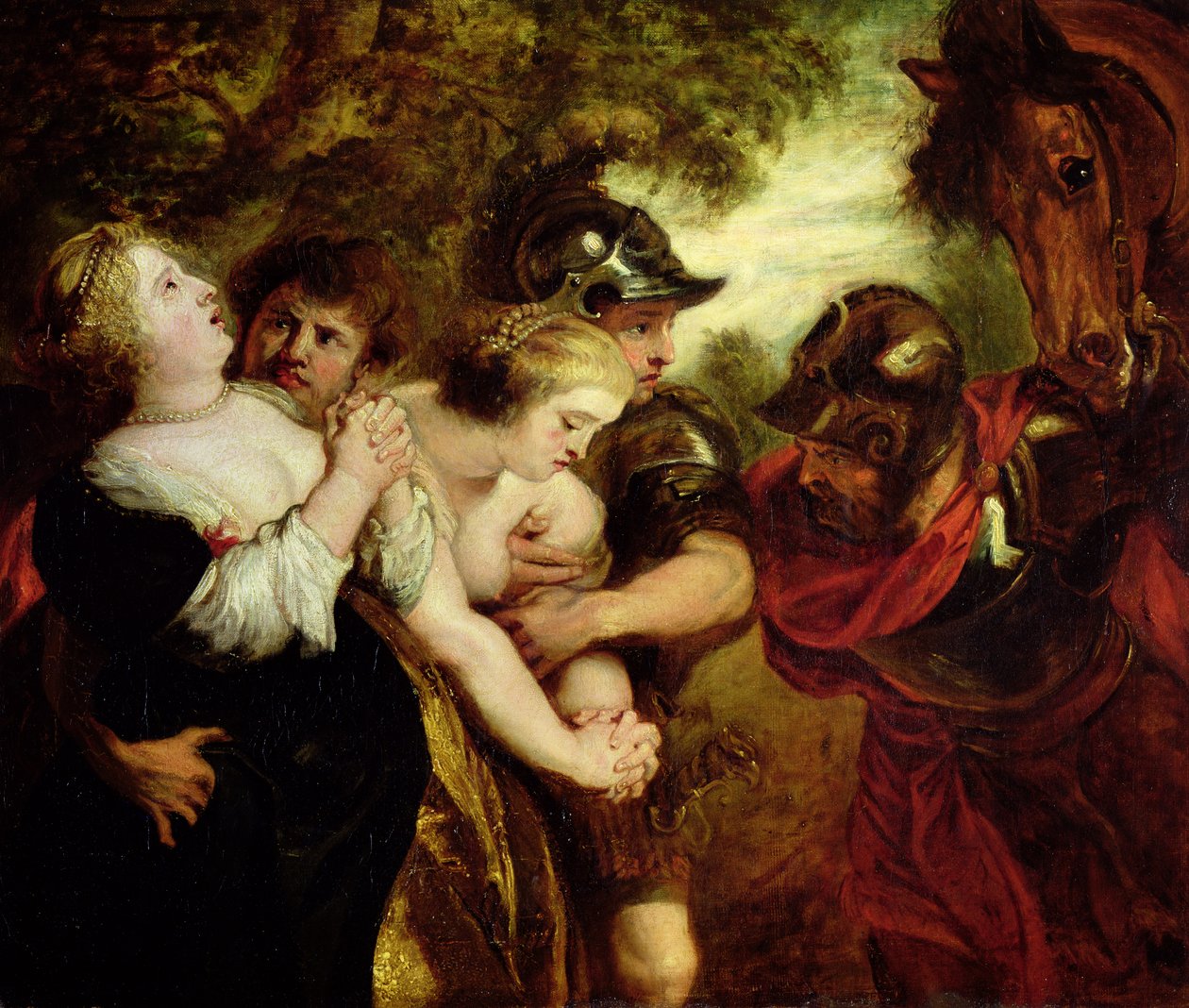 Voldtægten af de sabinske kvinder af Peter Paul (after) Rubens