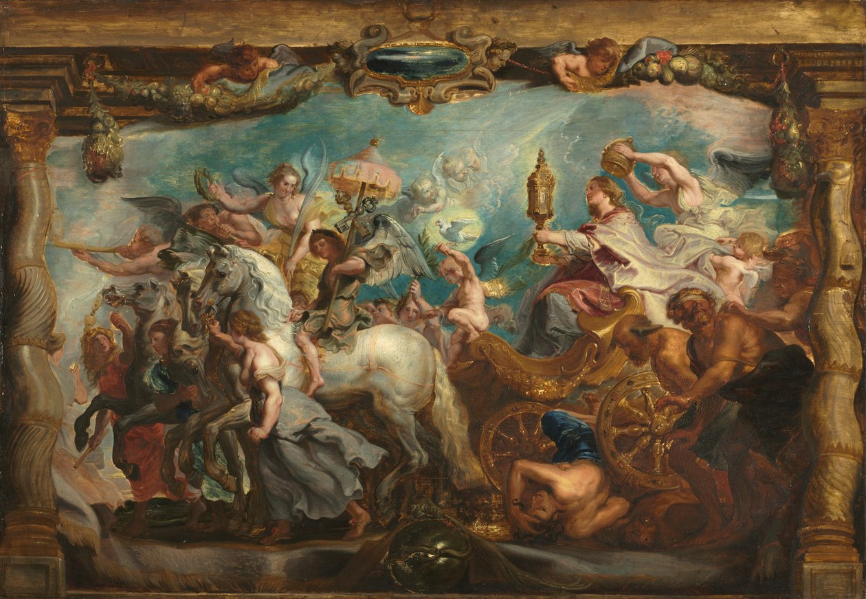 Kirkens triumf, efter 1628 (olie på træ) af Peter Paul (after) Rubens