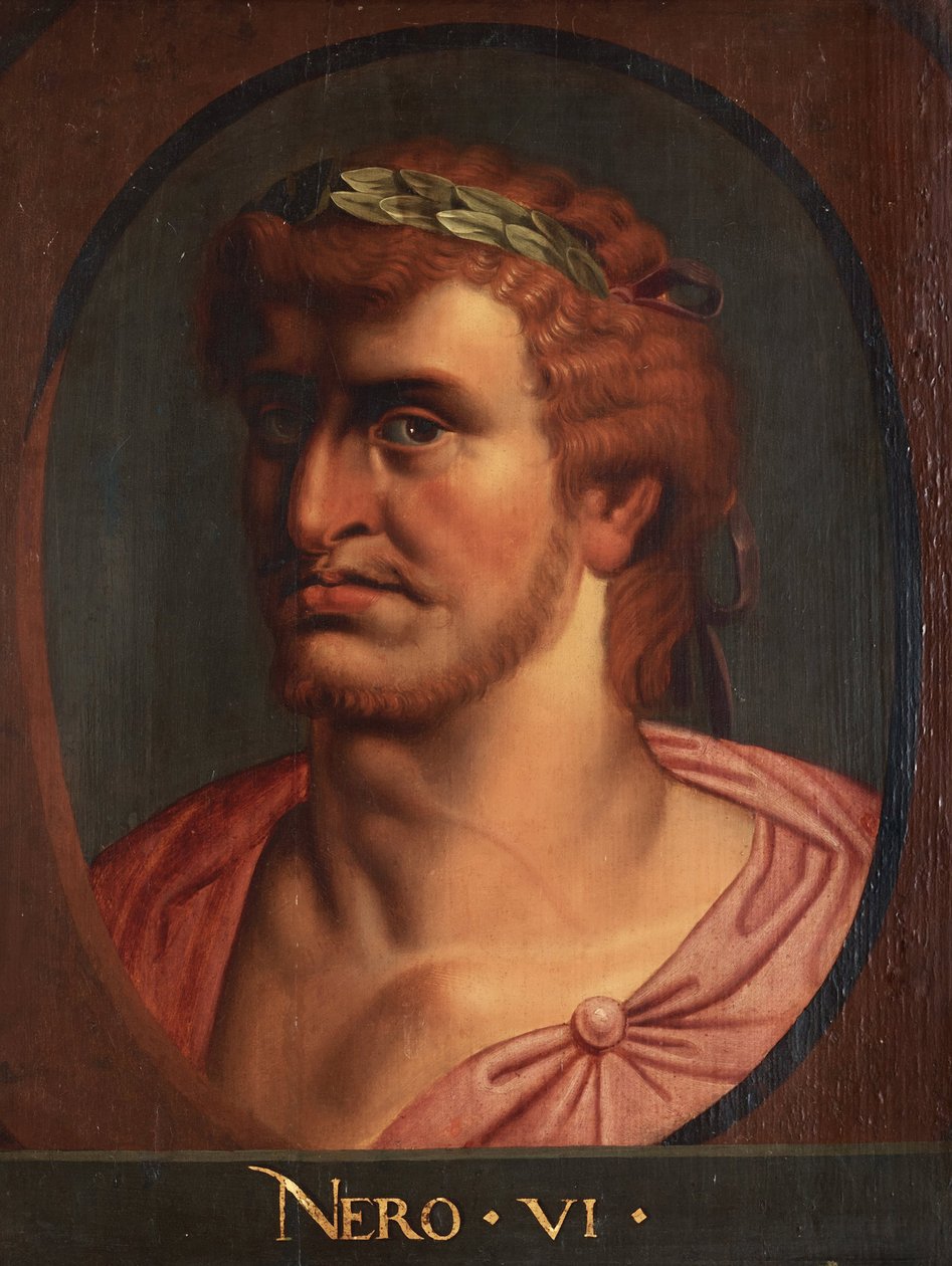 Portræt af Nero (Portrætbuste af Nero). Neron eller Lucius Domitius Ahenobarbus (37-68) kejser romain Nero Germanicus af Rubens, Peter Paul af Peter Paul (school of) Rubens