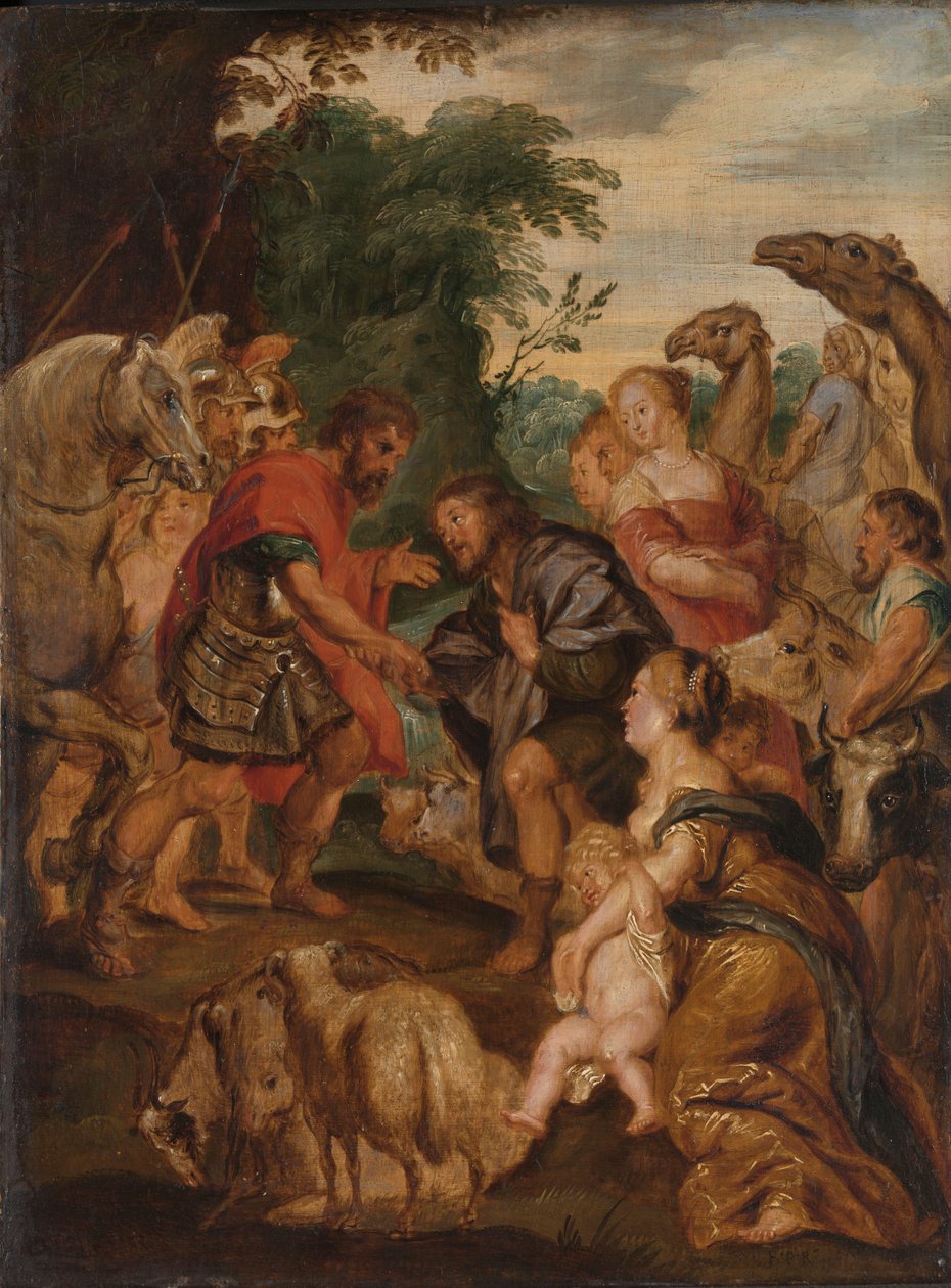 Forsoningen mellem Jakob og Esau af Peter Paul Rubens (after)