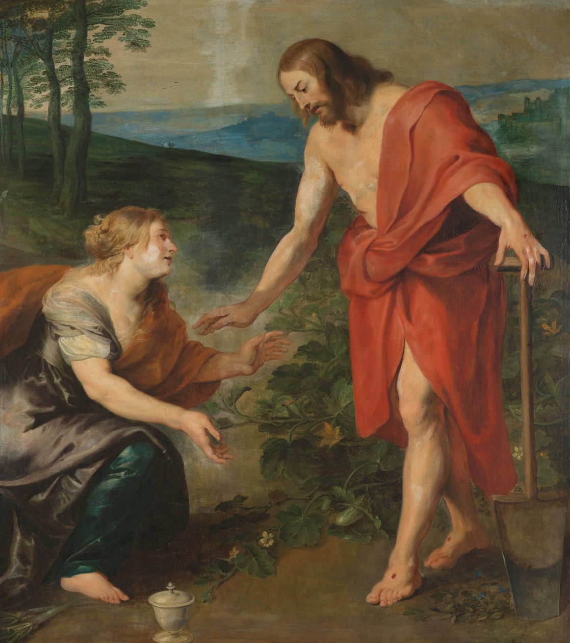 Kristus viser sig for Maria Magdalen som gartner (Noli me Tangere) af Peter Paul Rubens (workshop of)