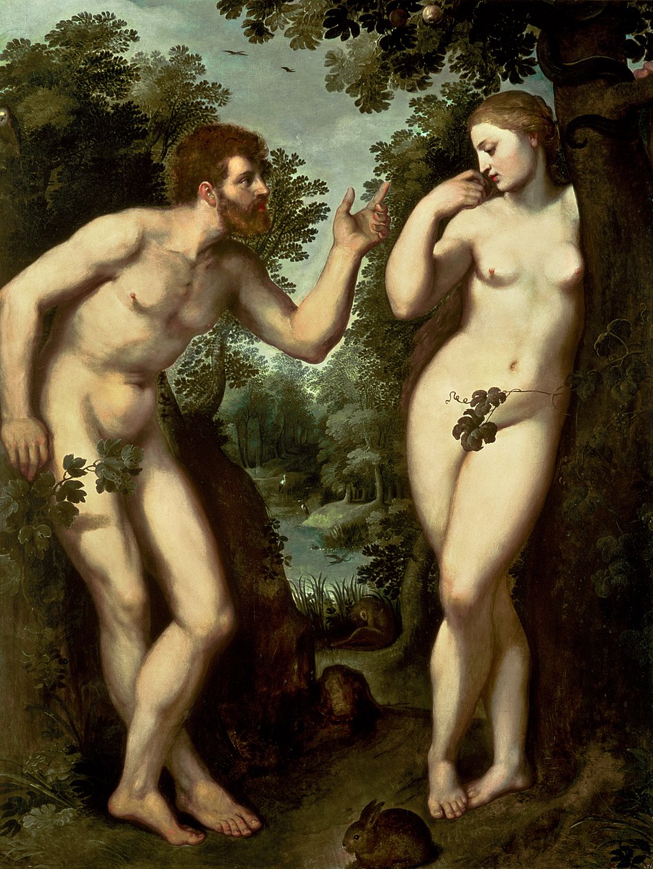Adam og Eva, ca. 1599 (olie på panel) af Peter Paul Rubens