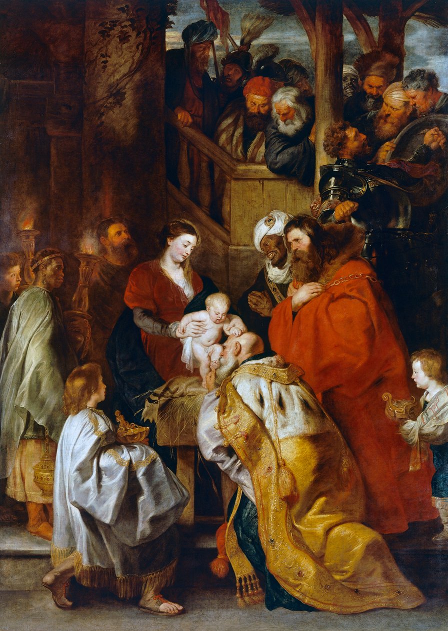 Adoration of the Magi (olie på lærred) af Peter Paul Rubens