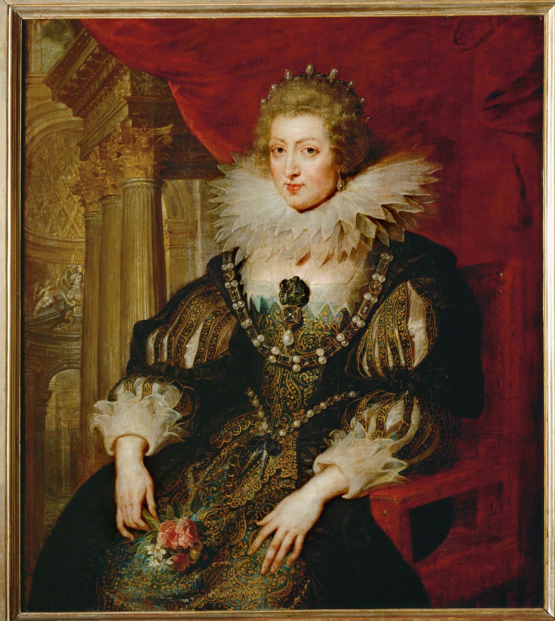 Anne af Østrig, dronning af Frankrig (maleri på træ) af Peter Paul Rubens
