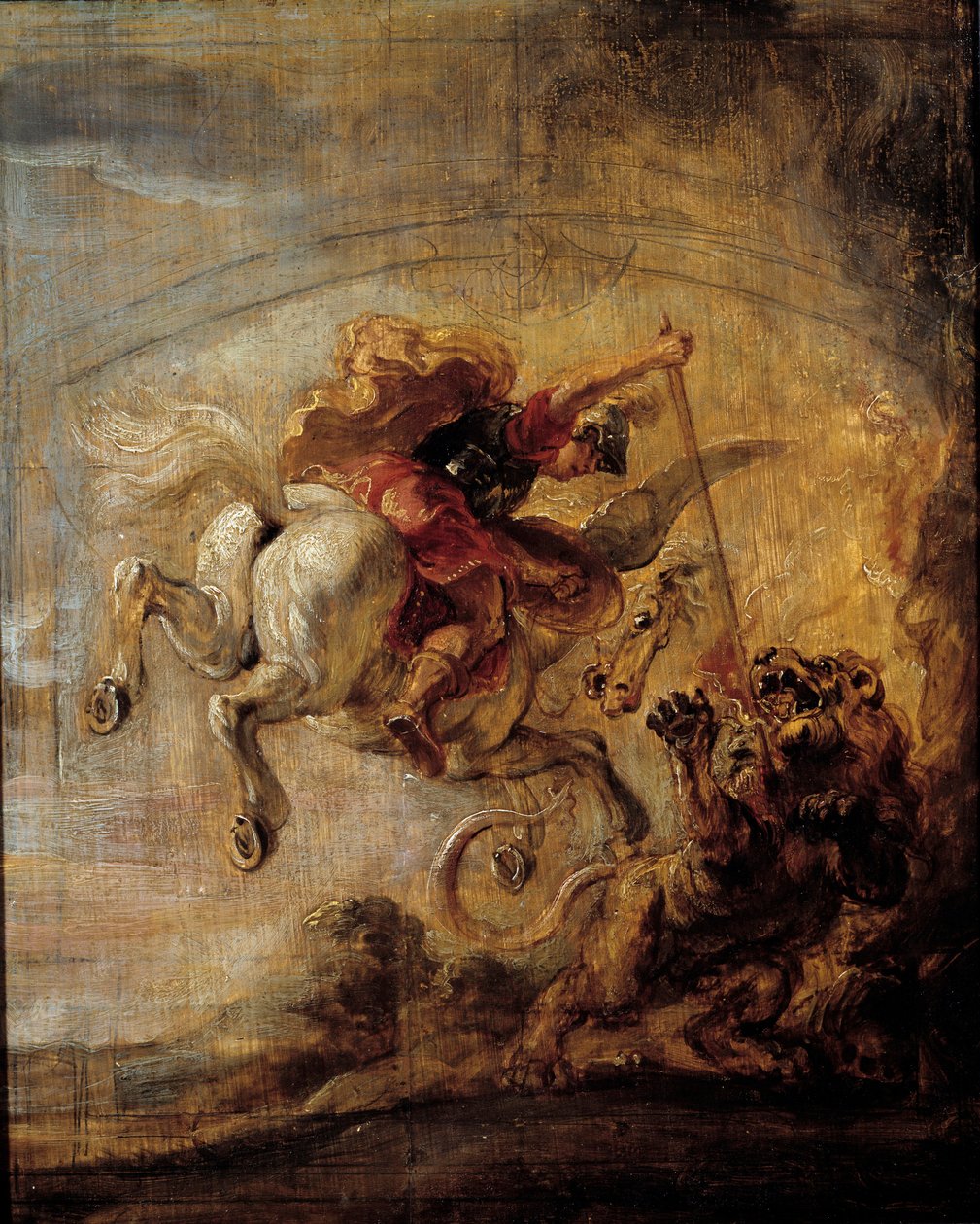 Bellerophon klatrer på Pegase gennem sit spyd den kimære Maleri af Pierre Paul (Pierre-Paul) Rubens (eller Peter Paul eller Petrus Paulus) (1577-1640) af Peter Paul Rubens