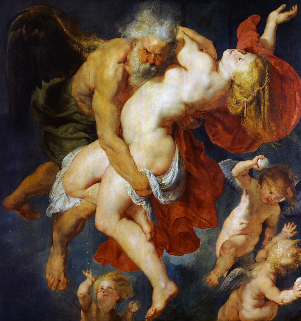 Boreas bortfører Oreithya, ca. 1620 (olie på panel) af Peter Paul Rubens