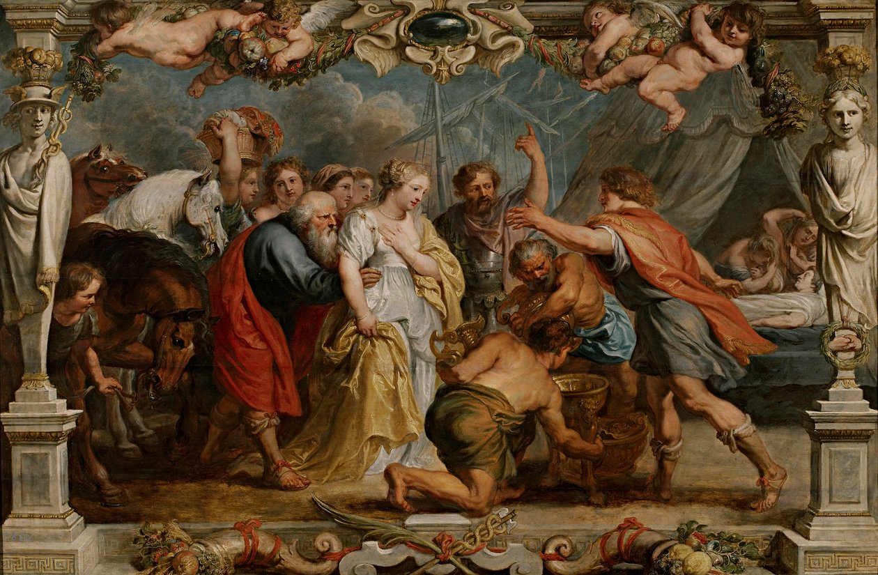 Briseis gengivet til Achilleus af Peter Paul Rubens