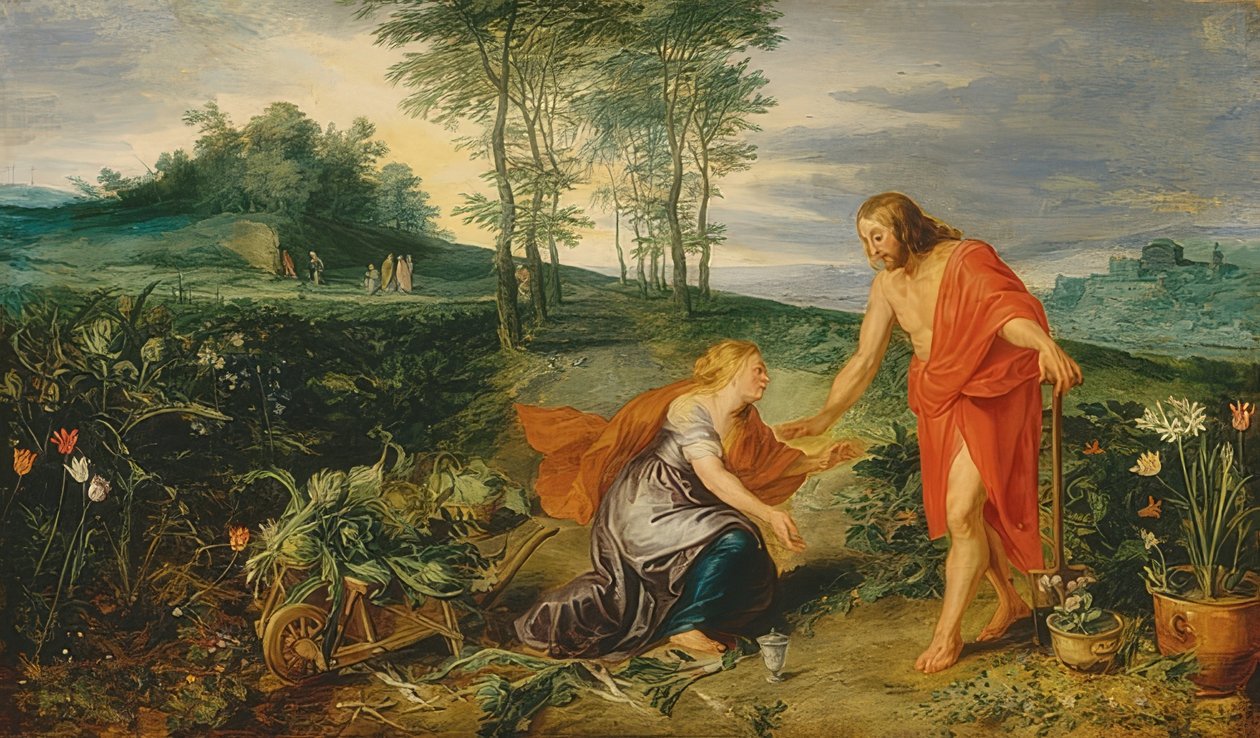 Kristus viser sig for Maria Magdalene påskemorgen (Noli me tangere). Omkring 1626 af Peter Paul Rubens
