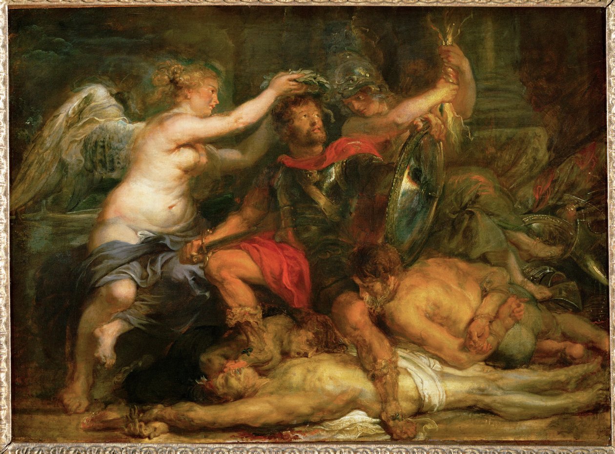 Sejrherrens kroning, ca. 1630 (maleri på egetræ) af Peter Paul Rubens