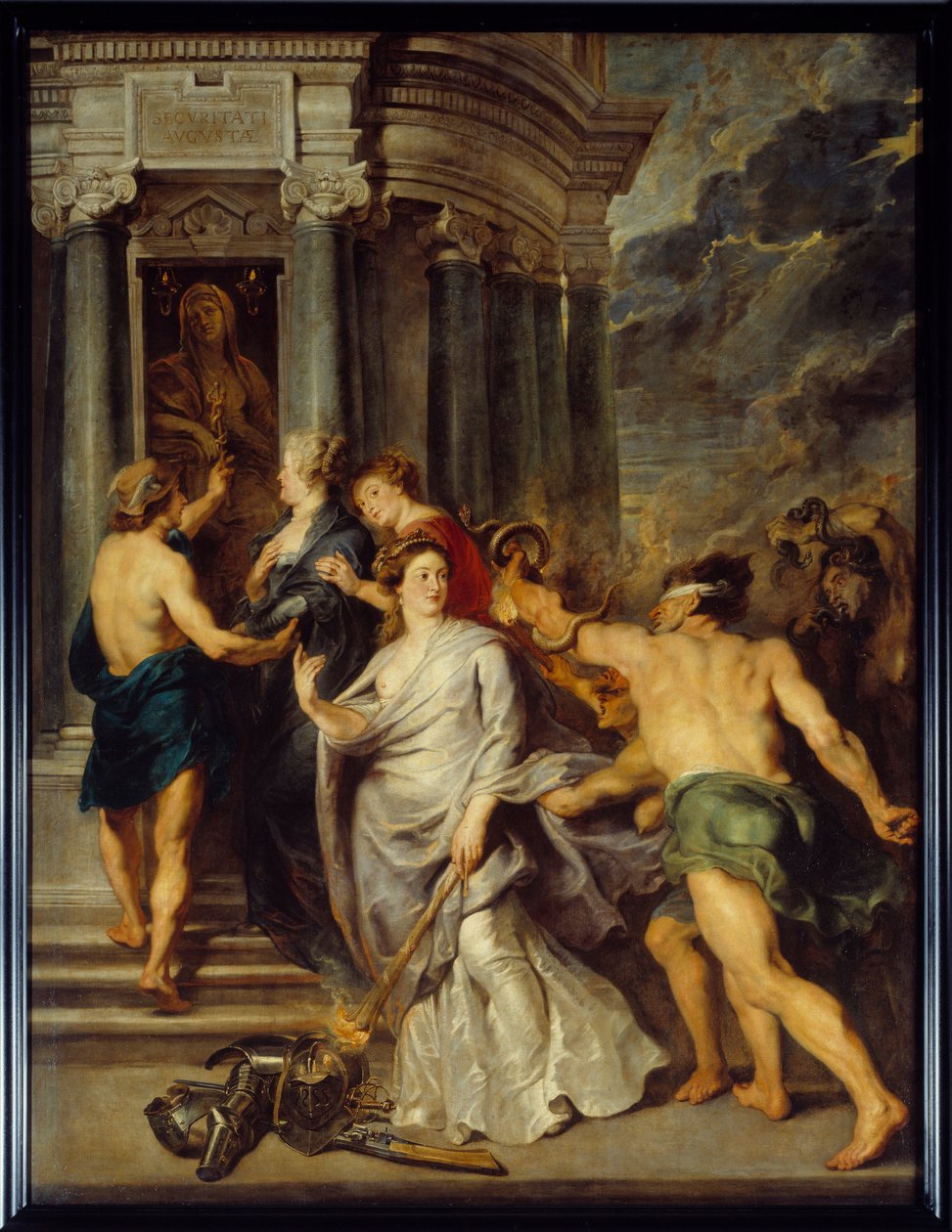 Marie de Medicis cyklus (1573-1642): Moderens og sønnens anden krig mod Marie de Medicis og Ludvig XIII. "" Afslutningen af Fred i Angers den 10/08/1620"". Maleri af Pierre Paul (Pierre-Paul) Rubens (eller Peter Paul eller Petrus Paulus) (1577-1640) af Peter Paul Rubens