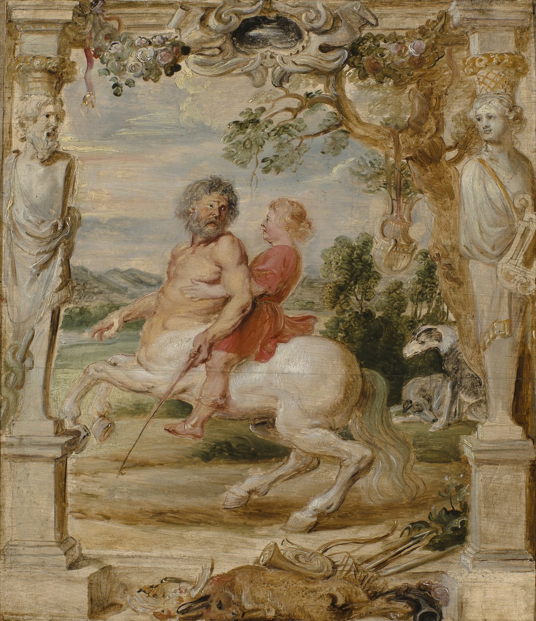 Kentauren Chiron underviser den unge Achilles af Peter Paul Rubens