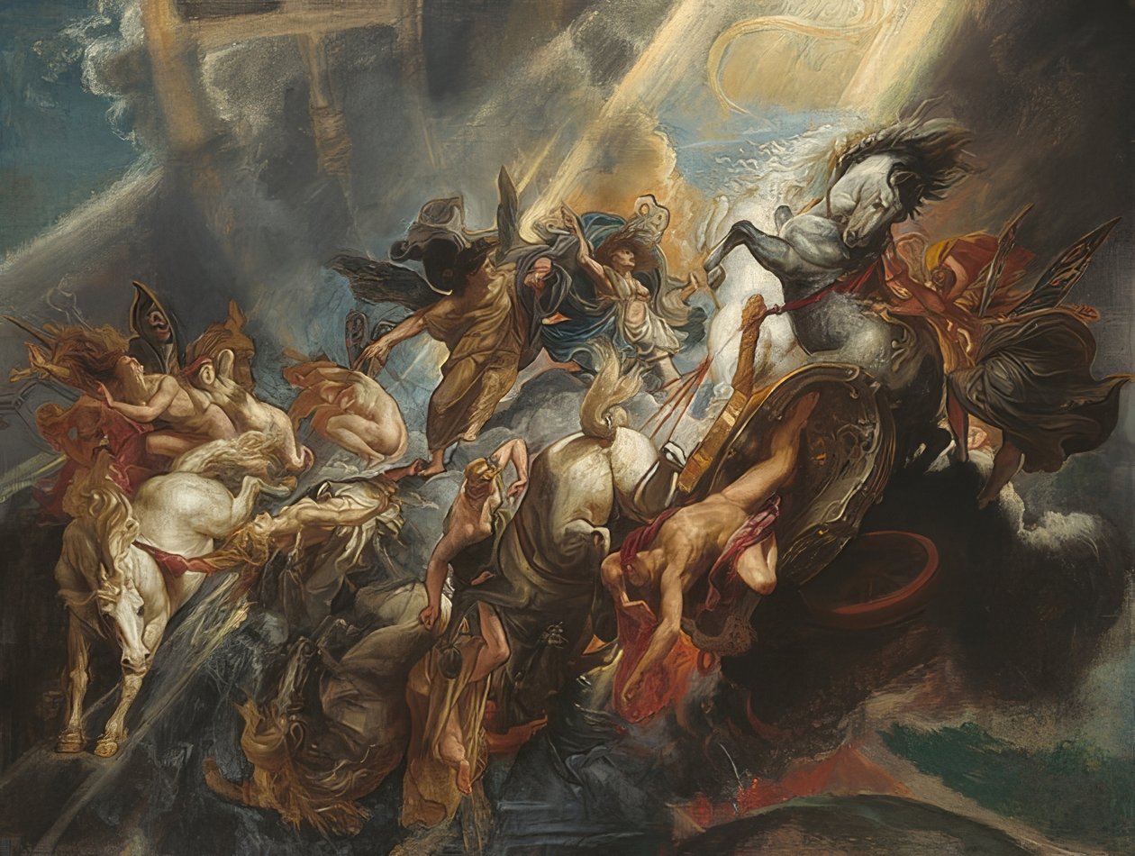 Phaethons fald. Revideret omkring 1604/05, formentlig omkring 1606/08 af Peter Paul Rubens