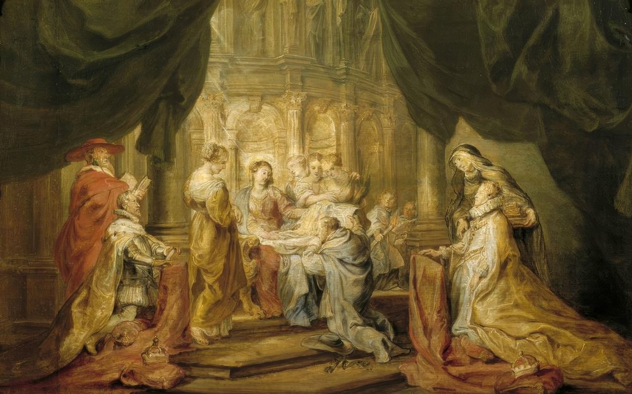 St. Ildefonso modtager kasubelen af Peter Paul Rubens