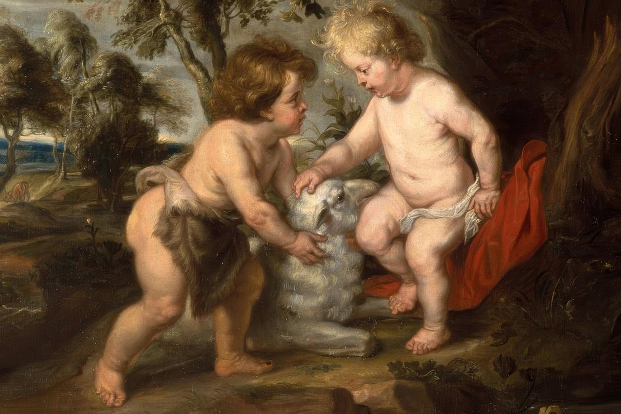 Den lille Jesus med drengen Johannes af Peter Paul Rubens