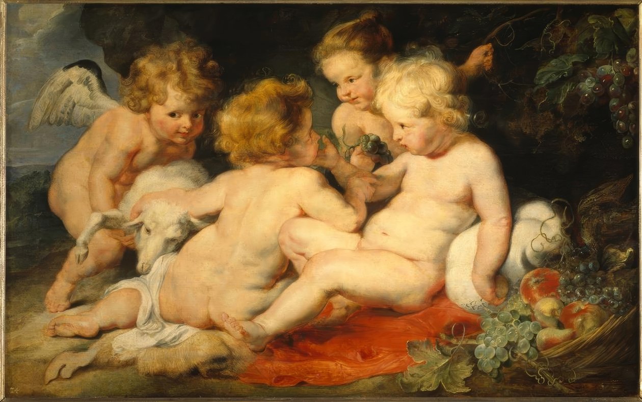 Lille Jesus med drengen Johannes og to engle af Peter Paul Rubens