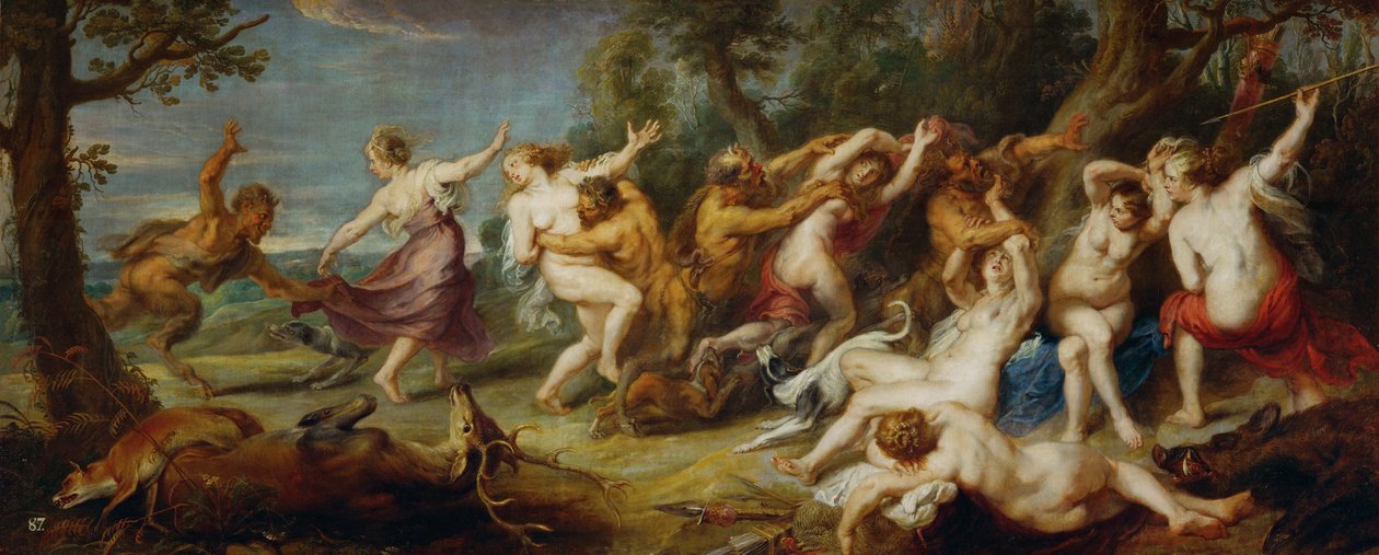 Diana og hendes nymfer opdaget af satyrer, ca. 1635 (maleri på lærred) af Peter Paul Rubens