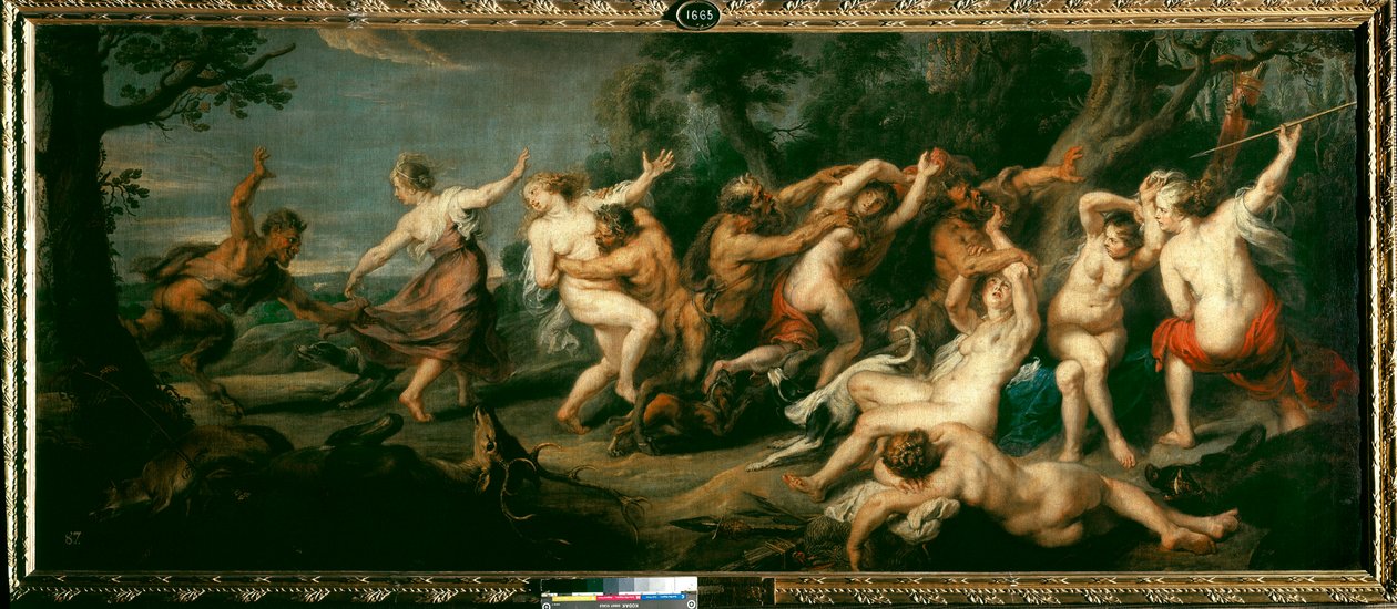 Diana og nymferne overrasket af faunaen Maleri af Peter Paul (Pierre-Paul) Rubens (eller Peter Paul eller Petrus Paulus) (1577-1640) af Peter Paul Rubens