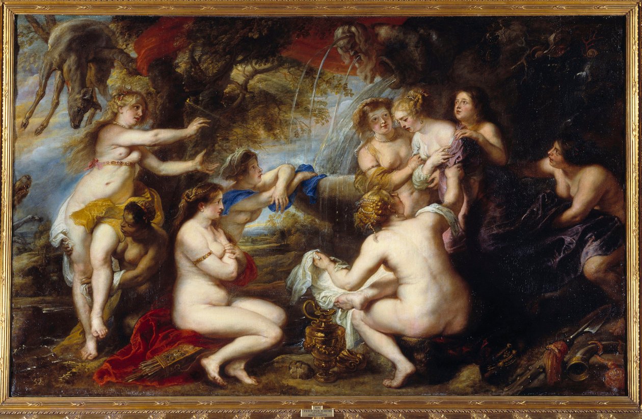 Diane og nymfen Callisto Diane overrasker Zeus gravide callistonymfe. Nymfen skjuler sin graviditet. Maleri af Pierre Paul (Pierre-Paul) Rubens (eller Peter Paul eller Petrus Paulus) (1577-1640) 1600-tallet søn. 2,02x3,23 m Madrid, Prado-museet af Peter Paul Rubens