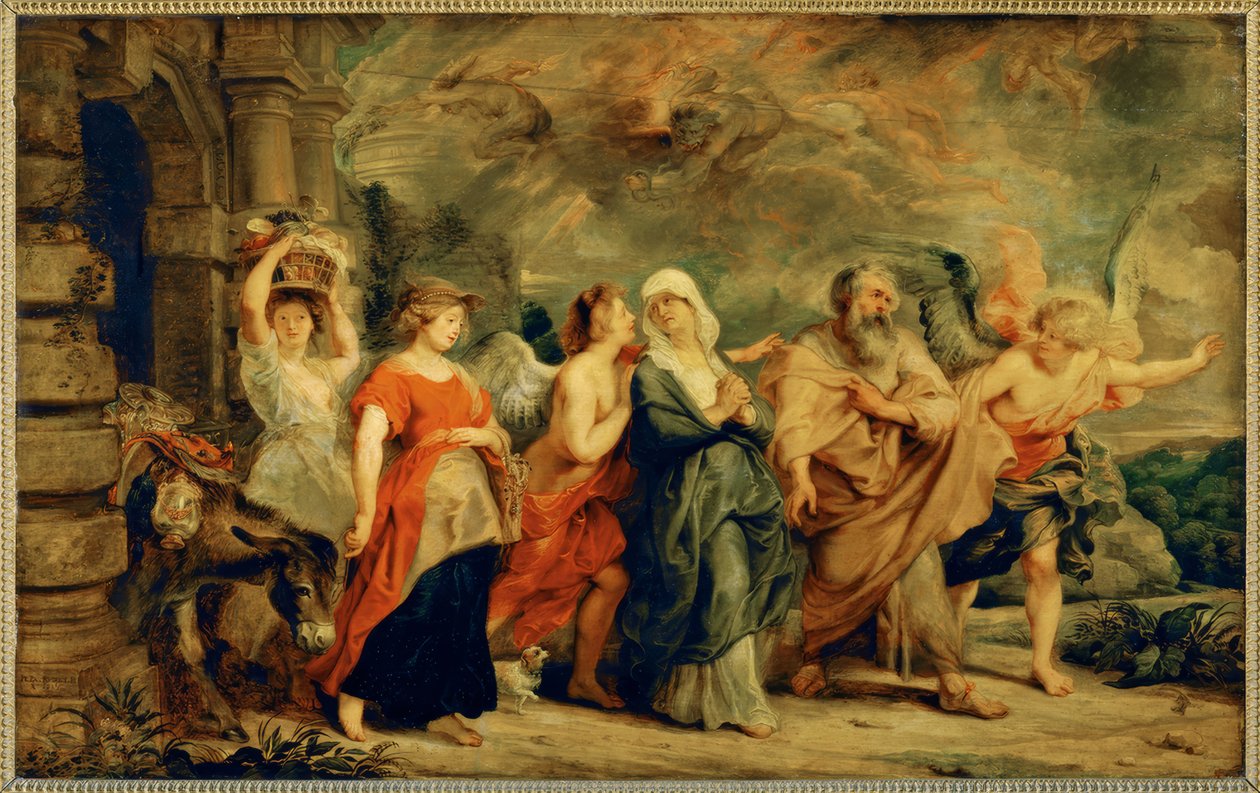 Lot og hans familie flugt fra Sodoma af Peter Paul Rubens