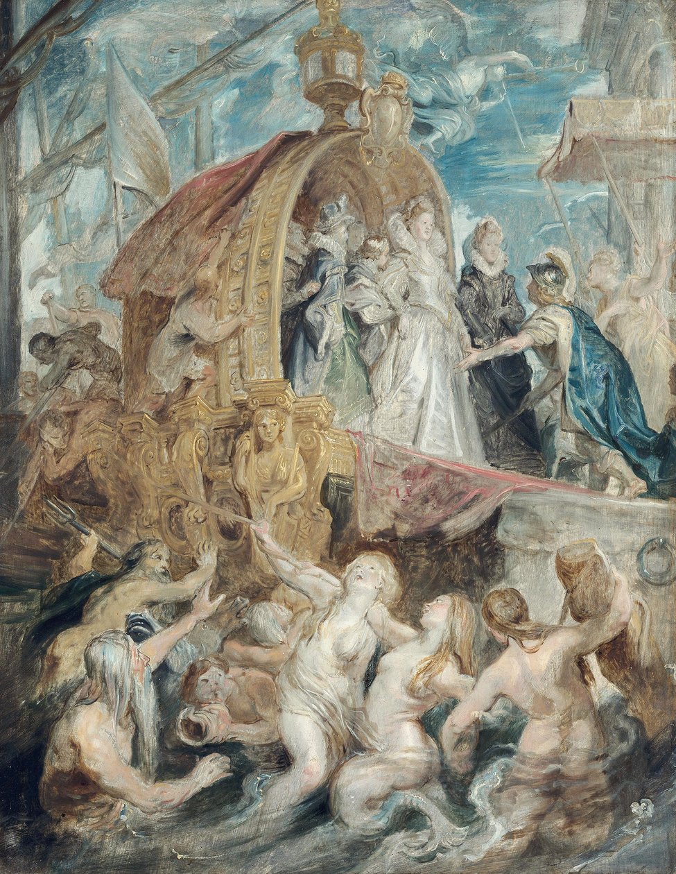 Landingen i Marseille (skitse til Medici-cyklussen) af Peter Paul Rubens