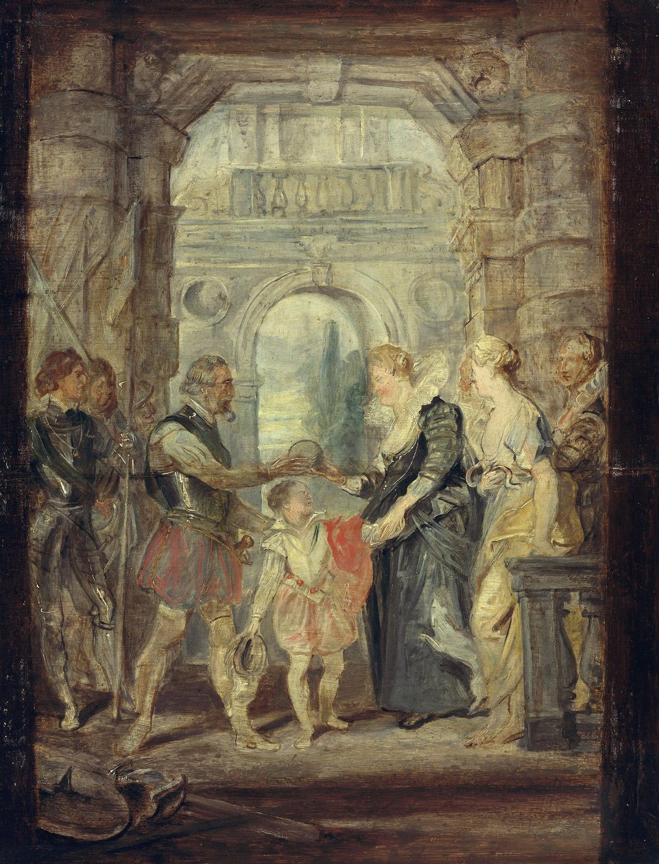 Overdragelsen af regentskabet (skitse til Medici-cyklussen) af Peter Paul Rubens
