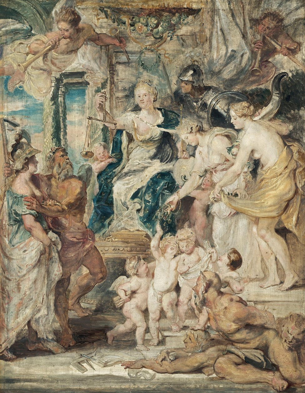 Den lykkelige regering (skitse til Medici-cyklussen) af Peter Paul Rubens
