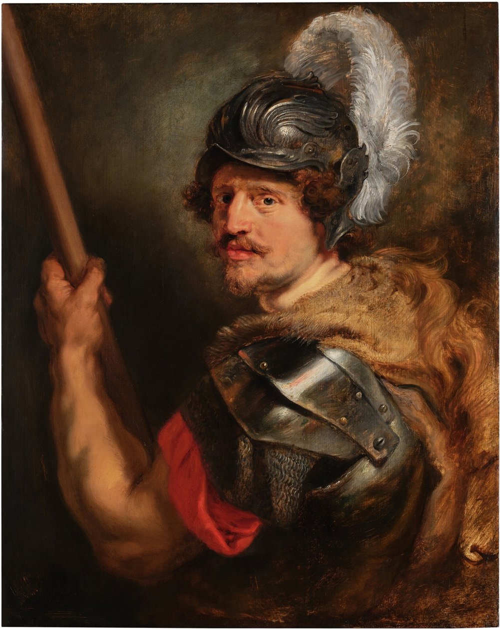 På engelsk:  Portræt af en mand som guden Mars af Peter Paul Rubens